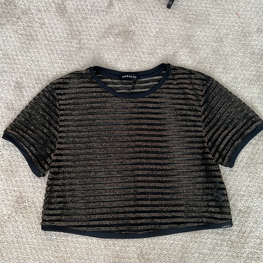 Koral metallic crop top